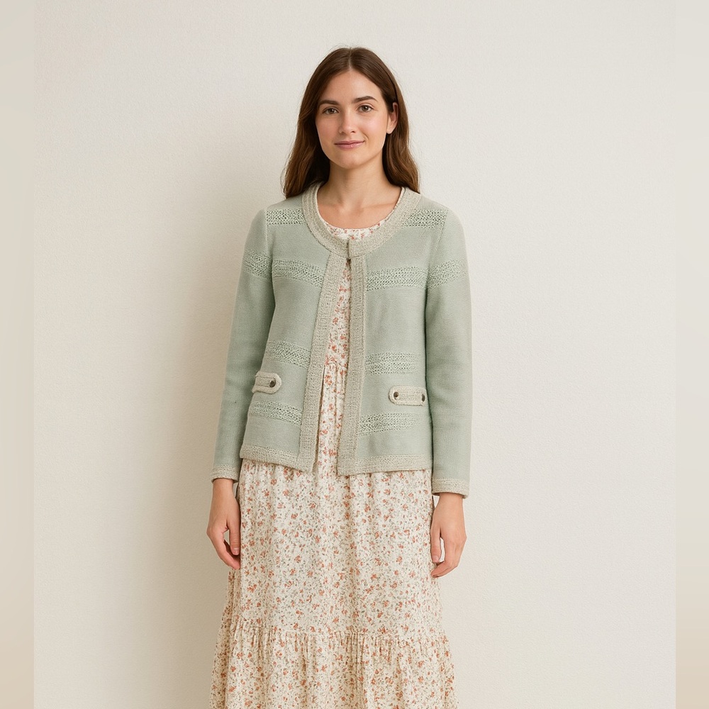 CAbi Women’s Cotton Knit Pastel Cottagecore Grandma Cardigan Sweater